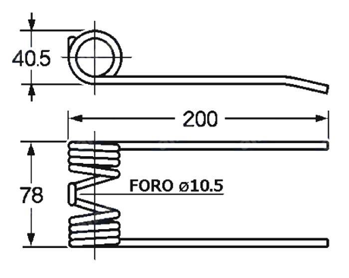 Obrázek k výrobku 57775 - Pružina sběrače a balíkovače 40,5x78x200