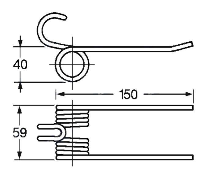 Obrázek k výrobku 57864 - Pružina sběrače a balíkovače 40x59x150