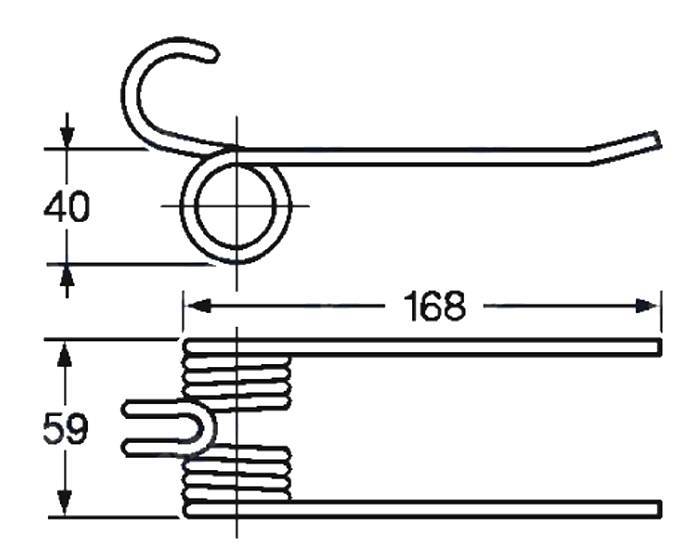Obrázek k výrobku 57792 - Pružina sběrače a balíkovače 40x59x168