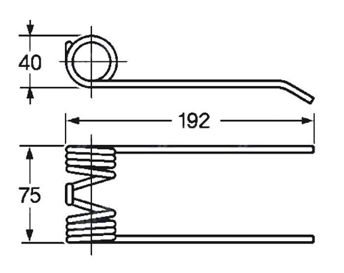 Obrázek k výrobku 57867 - Pružina sběrače a balíkovače 40X75X192