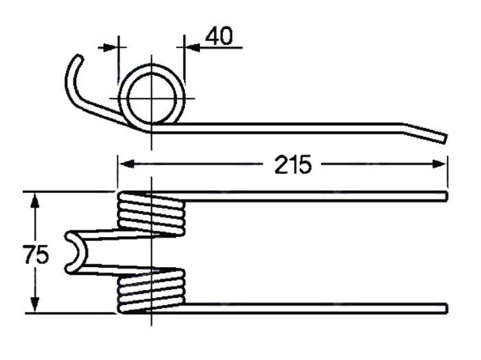 Obrázek k výrobku 57811 - Pružina sběrače a balíkovače 40x75x215