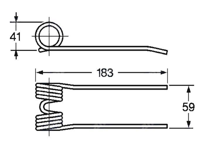 Obrázek k výrobku 57789 - Pružina sběrače a balíkovače 41x59x183