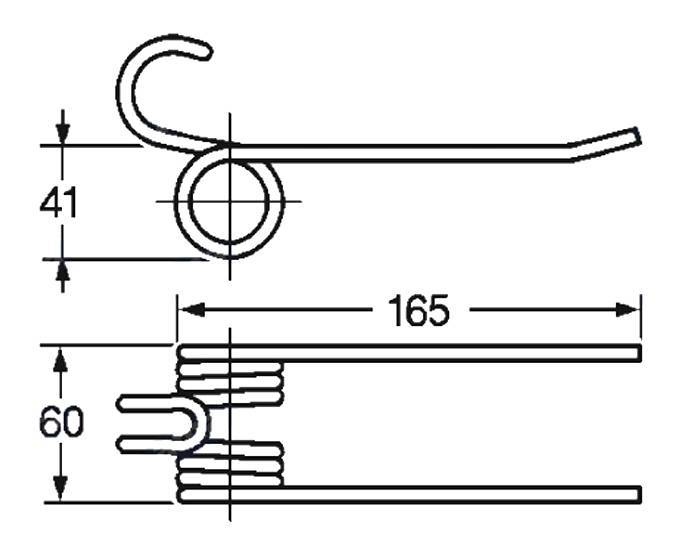 Obrázek k výrobku 57790 - Pružina sběrače a balíkovače 41x60x165