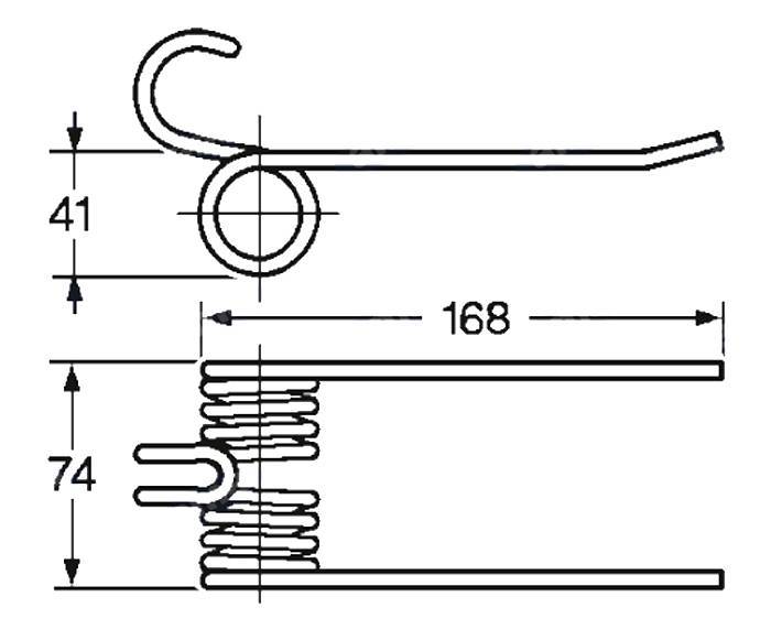 Obrázek k výrobku 57750 - Pružina sběrače a balíkovače 41x74x168