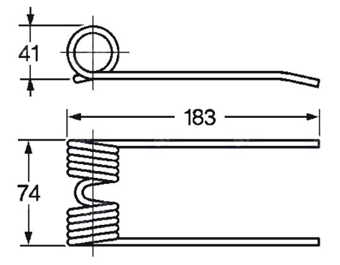 Obrázek k výrobku 57850 - Pružina sběrače a balíkovače 41x74x183