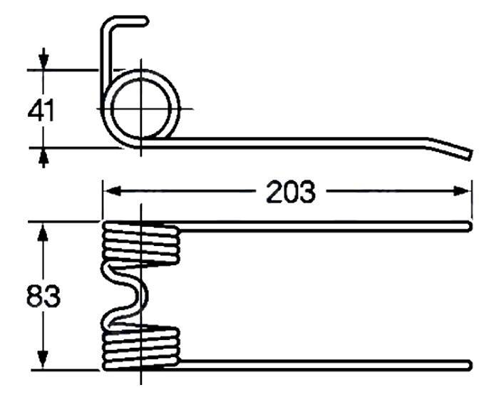 Obrázek k výrobku 57749 - Pružina sběrače a balíkovače 41x83x203
