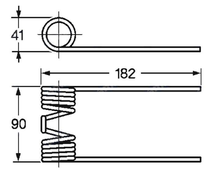 Obrázek k výrobku 57768 - Pružina sběrače a balíkovače 41x90x182