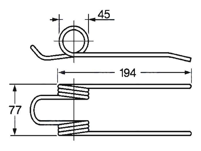 Obrázek k výrobku 57758 - Pružina sběrače a balíkovače 45x77x194