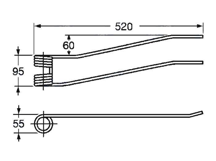 Obrázek k výrobku 57511 - Pružina shrnovače 55x95x520