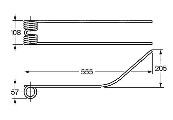 Obrázek k výrobku 57525 - Pružina shrnovače 57x108x555