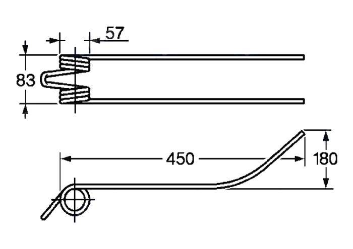 Obrázek k výrobku 57700 - Pružina shrnovače 57x83x450
