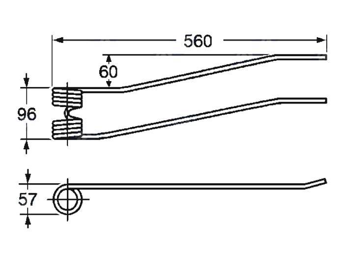 Obrázek k výrobku 57516 - Pružina shrnovače 57x96x560