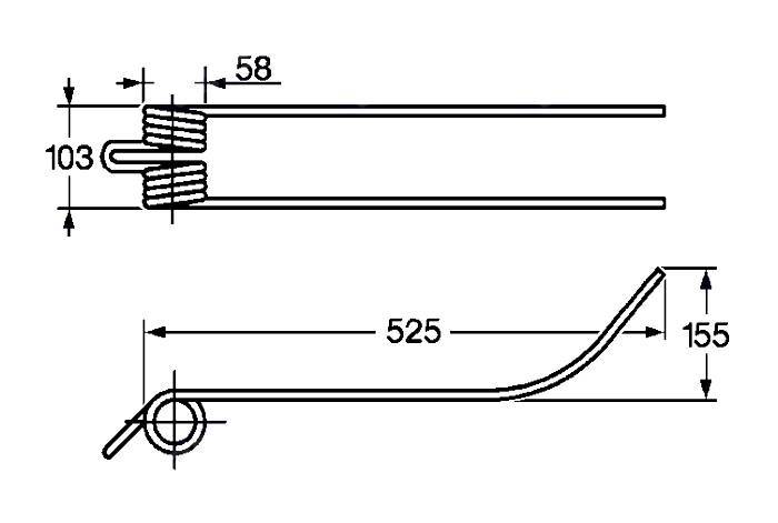 Obrázek k výrobku 57574 - Pružina shrnovače 58x103x525