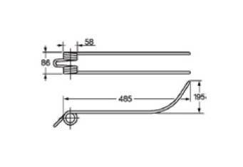 Obrázek k výrobku 57701 - Pružina shrnovače 58x86x485