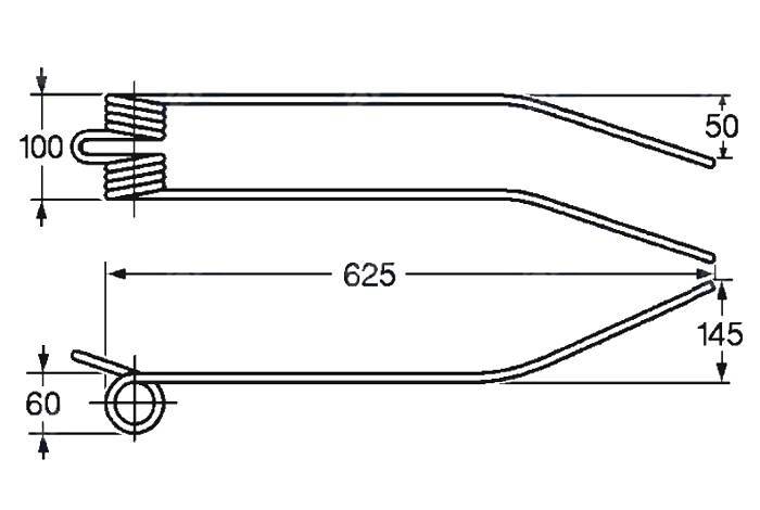 Obrázek k výrobku 57572 - Pružina shrnovače 60x100x625