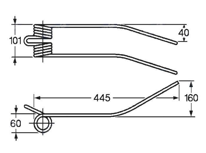Obrázek k výrobku 57703 - Pružina shrnovače 60x101x445