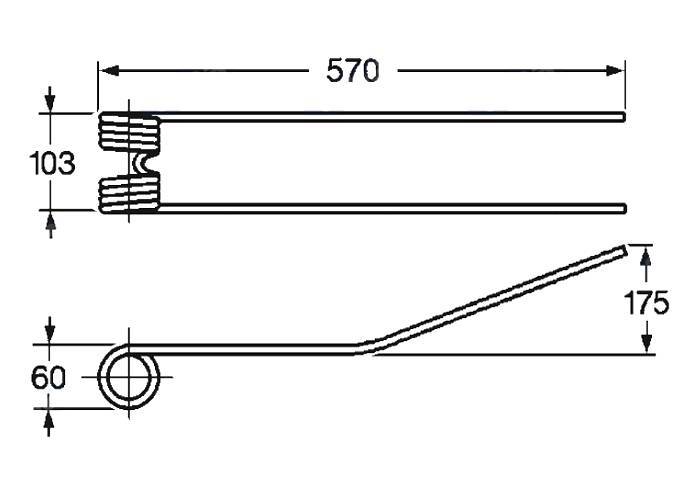 Obrázek k výrobku 57522 - Pružina shrnovače 60x103x570