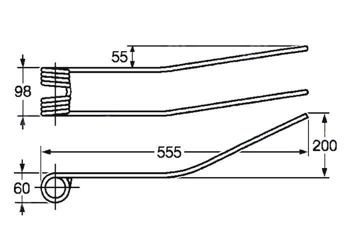 Obrázek k výrobku 57514 - Pružina shrnovače 60x98x555