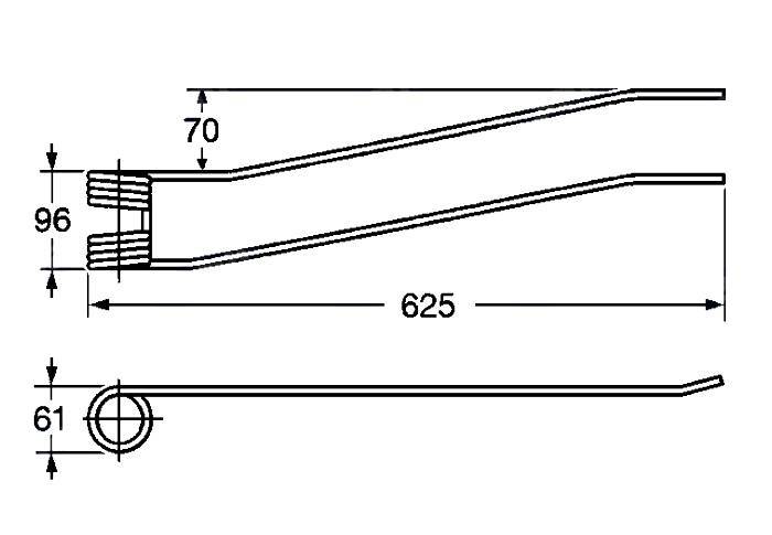 Obrázek k výrobku 57684 - Pružina shrnovače 61x96x625