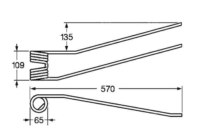 Obrázek k výrobku 57705 - Pružina shrnovače 65x109x570