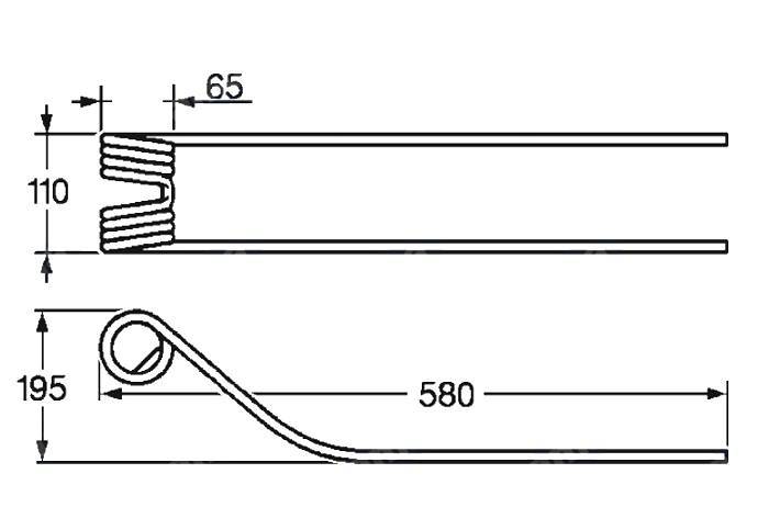 Obrázek k výrobku 57573 - Pružina shrnovače 65x110x580