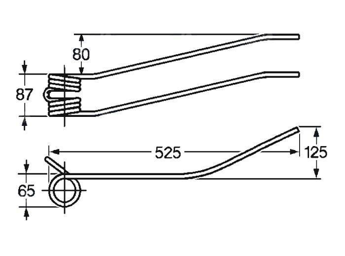 Obrázek k výrobku 57591 - Pružina shrnovače 65x87x525