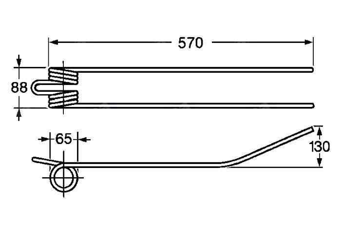 Obrázek k výrobku 57683 - Pružina shrnovače 65x88x570