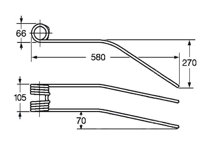 Obrázek k výrobku 57519 - Pružina shrnovače 66x105x580
