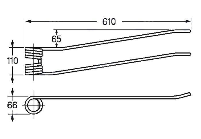 Obrázek k výrobku 57699 - Pružina shrnovače 66x110x610