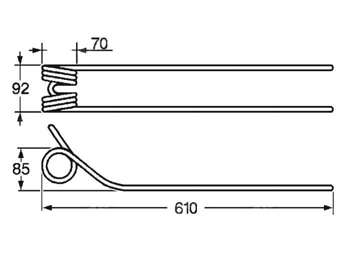 Obrázek k výrobku 57576 - Pružina shrnovače 70x92x610
