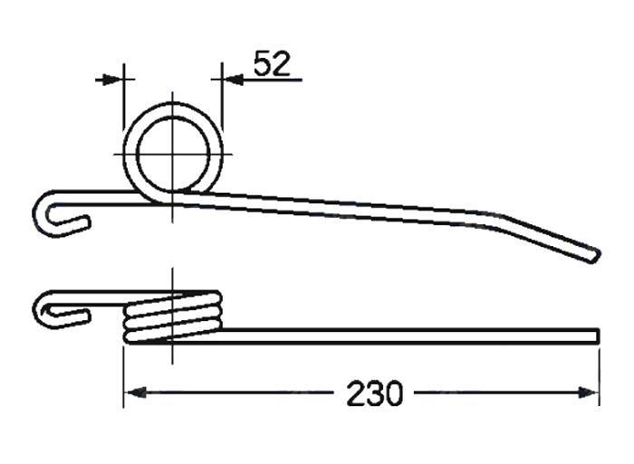 Obrázek k výrobku 57622 - Pružina shrnovače, obraceče 52x230