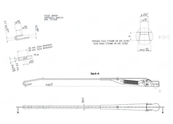 Obrázek k výrobku 19404 - Raménko stěrače M8