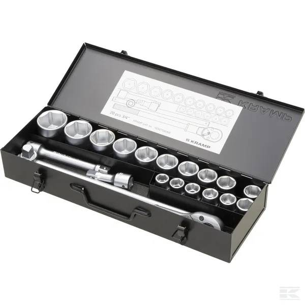 Obrázek k výrobku 74018 - Sada nástrčných klíčů 3/4", 20dílná