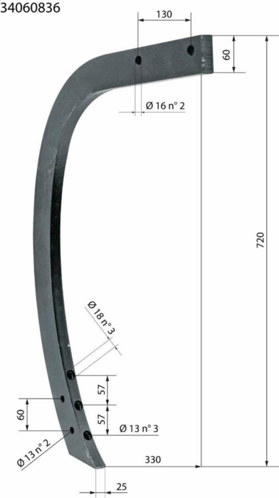 Obrázek k výrobku 62901 - Slupice vhodná pro Horsch, 720mm