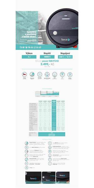Specifikace - Komb. generátor elektrického ohradníku Fencee DUO PD 40