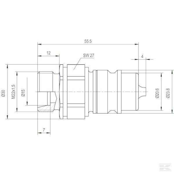 Specifikace - Rychlospojka 1/2" M22x1,5-15L- samec