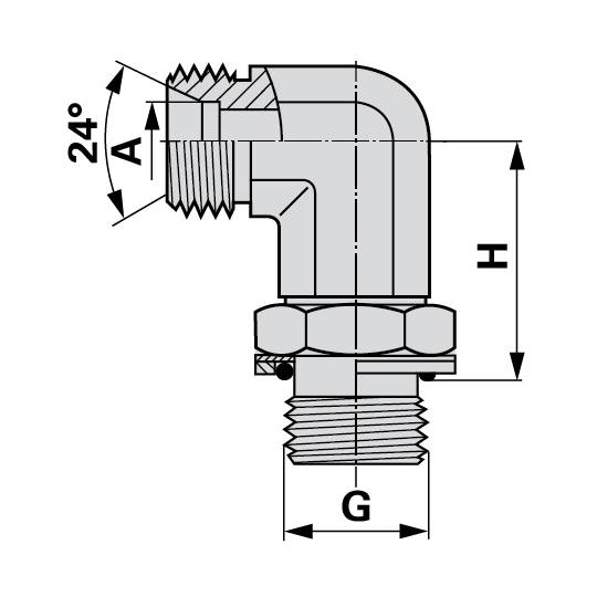 Specifikace - Úhlové hrdlové šroubení