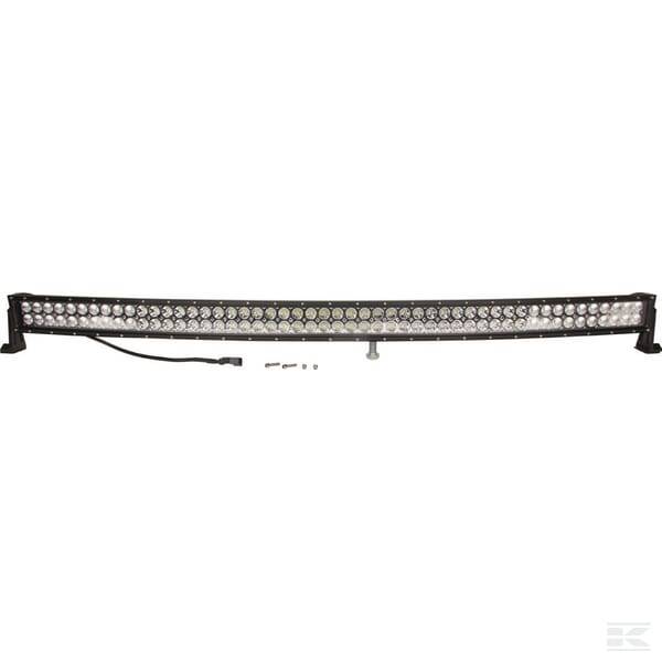Obrázek k výrobku 113970 - Světelná lišta LED 12/24 V, 300 W, 25500 lm, hranatá, bílá, 1371,6 x 79,5 mm, Deutsch, zahnutá, 100 LED, Kramp