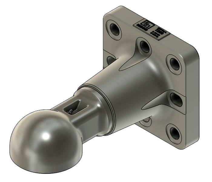 Obrázek k výrobku 62279 - Tažné oko s kulovým čepem 80mm - otočné s přírubou