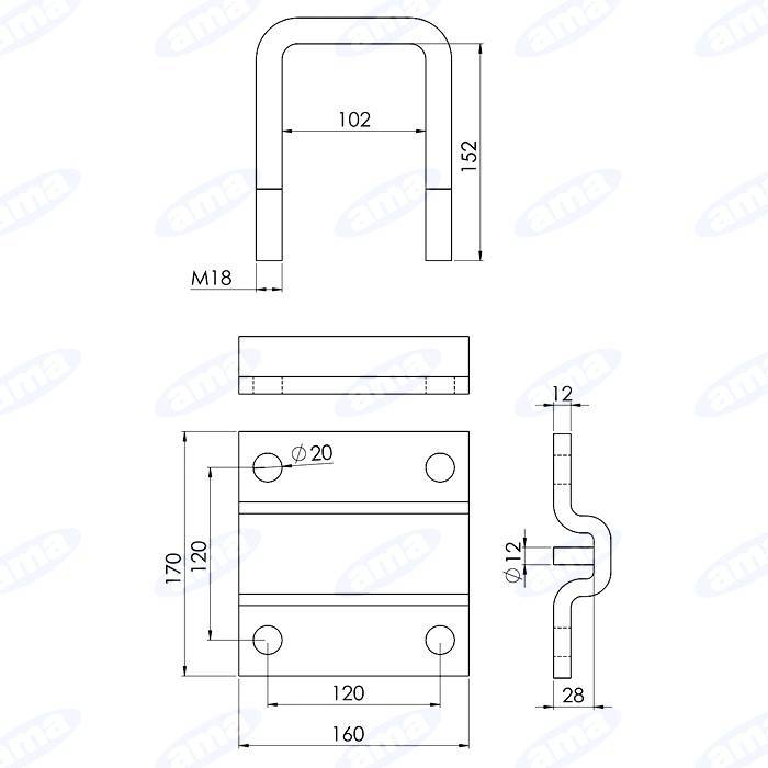 Obrázek k výrobku 50044 - třmen pera - pro pružinu 30x30