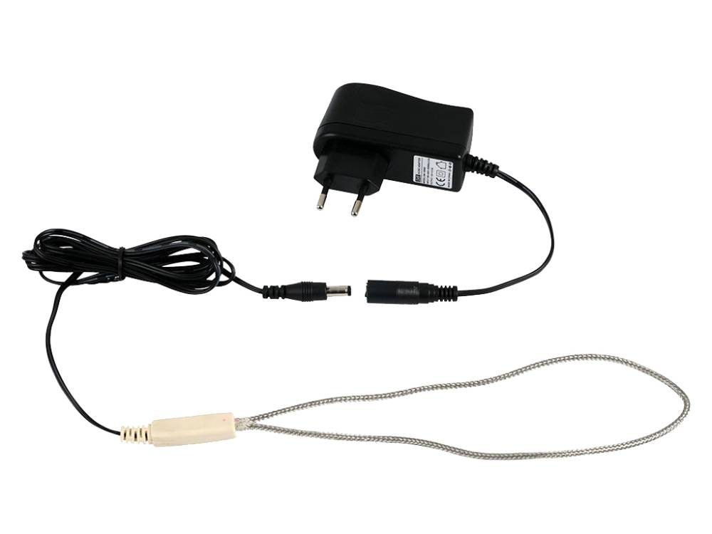 Obrázek k výrobku 126010 - Vyhřívací topný kabel AGF 12V / 6W s adaptérem, nerezové opletení