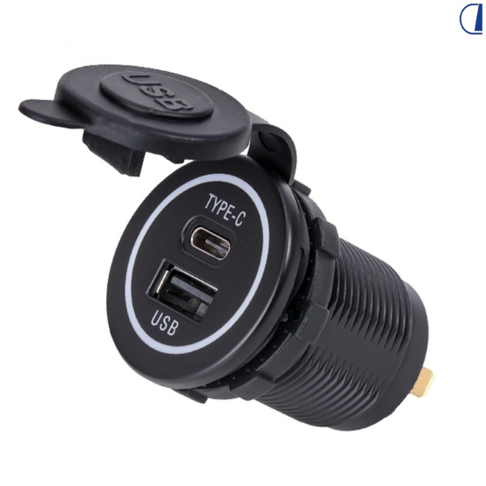 Obrázek k výrobku 62672 - Zásuvka USB-C +USB-A vstupní napětí 12/24V