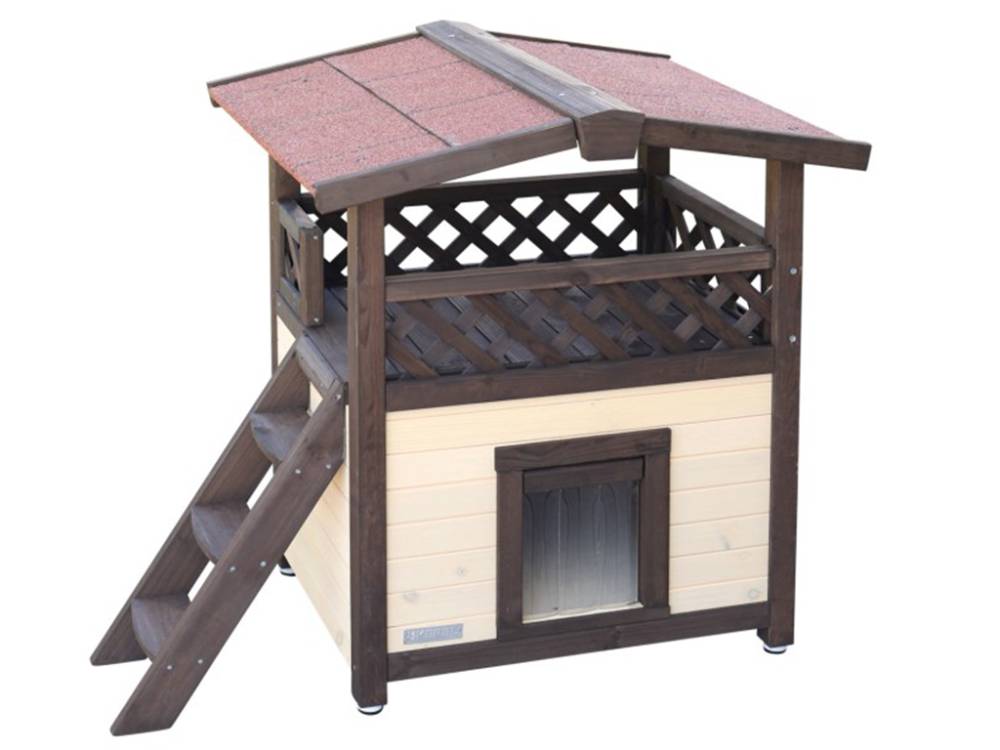 Obrázek k výrobku 126023 - Zateplená bouda pro kočky KERBL 81529 4-SEASON DELUXE, 88x57x77cm