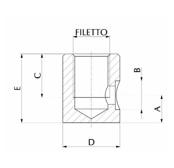 Obrázek k výrobku 17009 - závitové pouzdro s bočním vývodem 3/8"