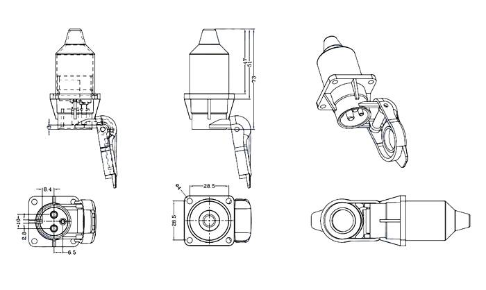 Obrázek k výrobku 0 - 3-pólová zásuvka 12-24V, samec