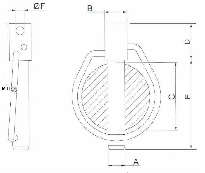 Obrázek k výrobku 0 - Bezpečnostní zajišťovací kolík Ø 11  – se západkou