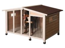 Obrázek k výrobku 125234 - Bouda pro psa dřevěná s průhlednou stěnou KERBL 81334 OVERVIEW, 134x92x82 cm