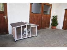 Obrázek k výrobku 125234 - Bouda pro psa dřevěná s průhlednou stěnou KERBL 81334 OVERVIEW, 134x92x82 cm