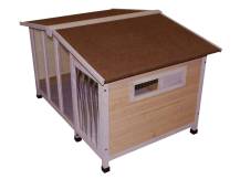 Obrázek k výrobku 125234 - Bouda pro psa dřevěná s průhlednou stěnou KERBL 81334 OVERVIEW, 134x92x82 cm