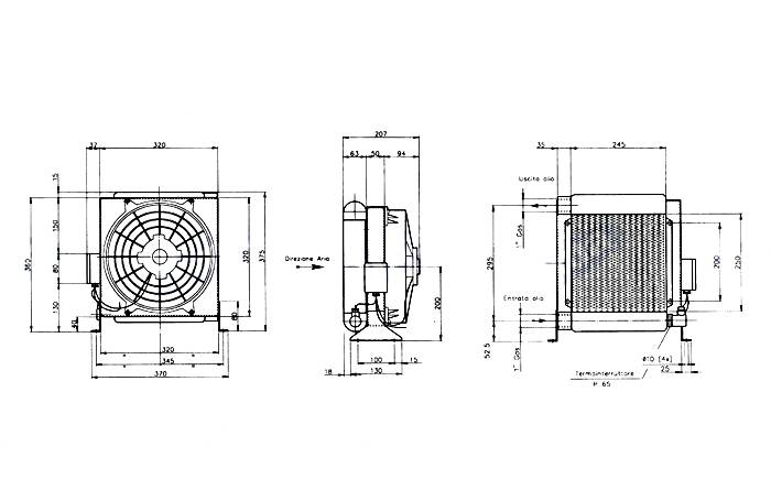 Obrázek k výrobku 24064 - chladič hydrauliky 24V ,25-150l-hliník